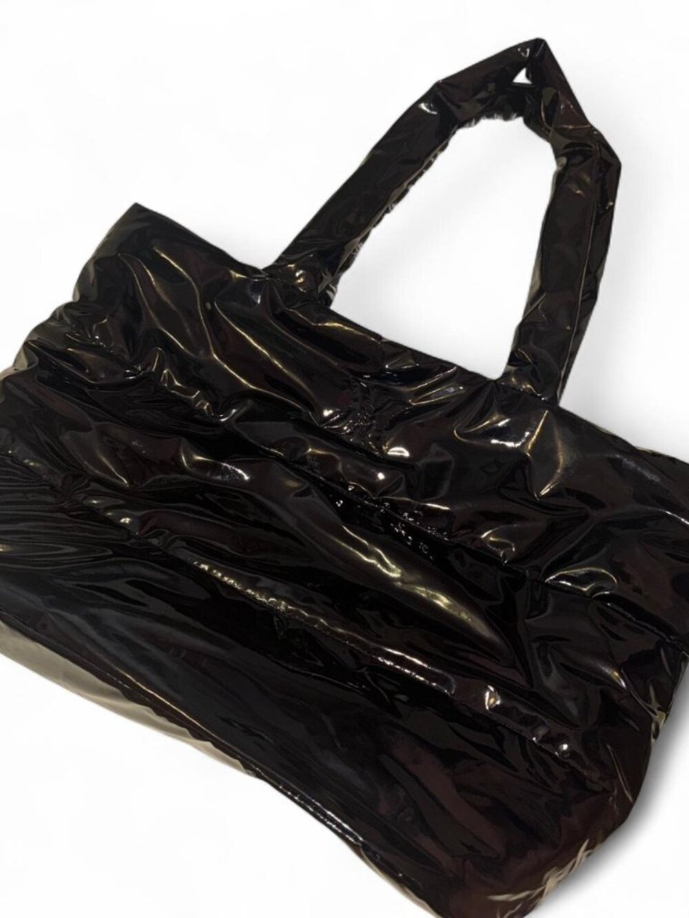 Hurley Black patent leather tote bag